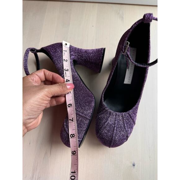 STELLA MCCARTNEY purple Groove Shimmer Dressy Ankle Strap size 36.5/US 6.5 - Picture 10 of 14